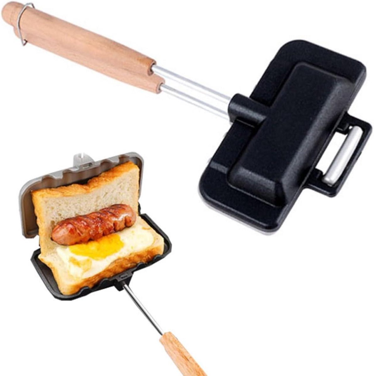 Sandwich koekenpan, aluminium bakschijf flip koekenpan geschikt voor gegrilde kaas, pannenkoeken, omeletten, hotdogs, brood en toast