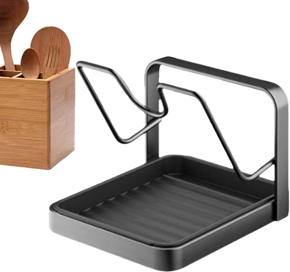 Keuken Dekselrek - Pot Organizer - Koken & Serveren - U-vormig Ontwerp - 16.4x14.3x16.4 cm - Grijs