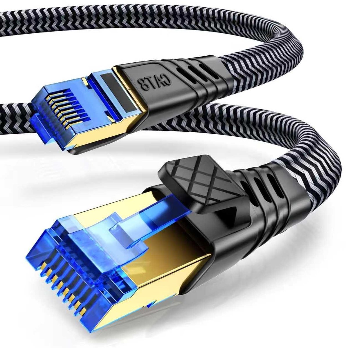 Netwerk Kabel - LAN Patch - Internet Verbinding - Vlak Nylon Ontwerp - 30 Meter - Zwart