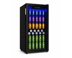 Celestul Drankenkoelkast 90L - Mini Koelkast voor Bier Wijn & Frisdrank - 126 Blikjes - Glazen Deur - LED - Stil - Instelbare Temperatuur - 49×44,5×78cm - Zwart