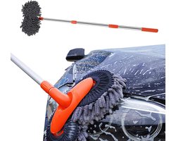 Autoborstel Telescoop - Wasborstel Auto - Voertuig Reinigen - 360 Graden Flexibel - 80-135 cm - Grijs
