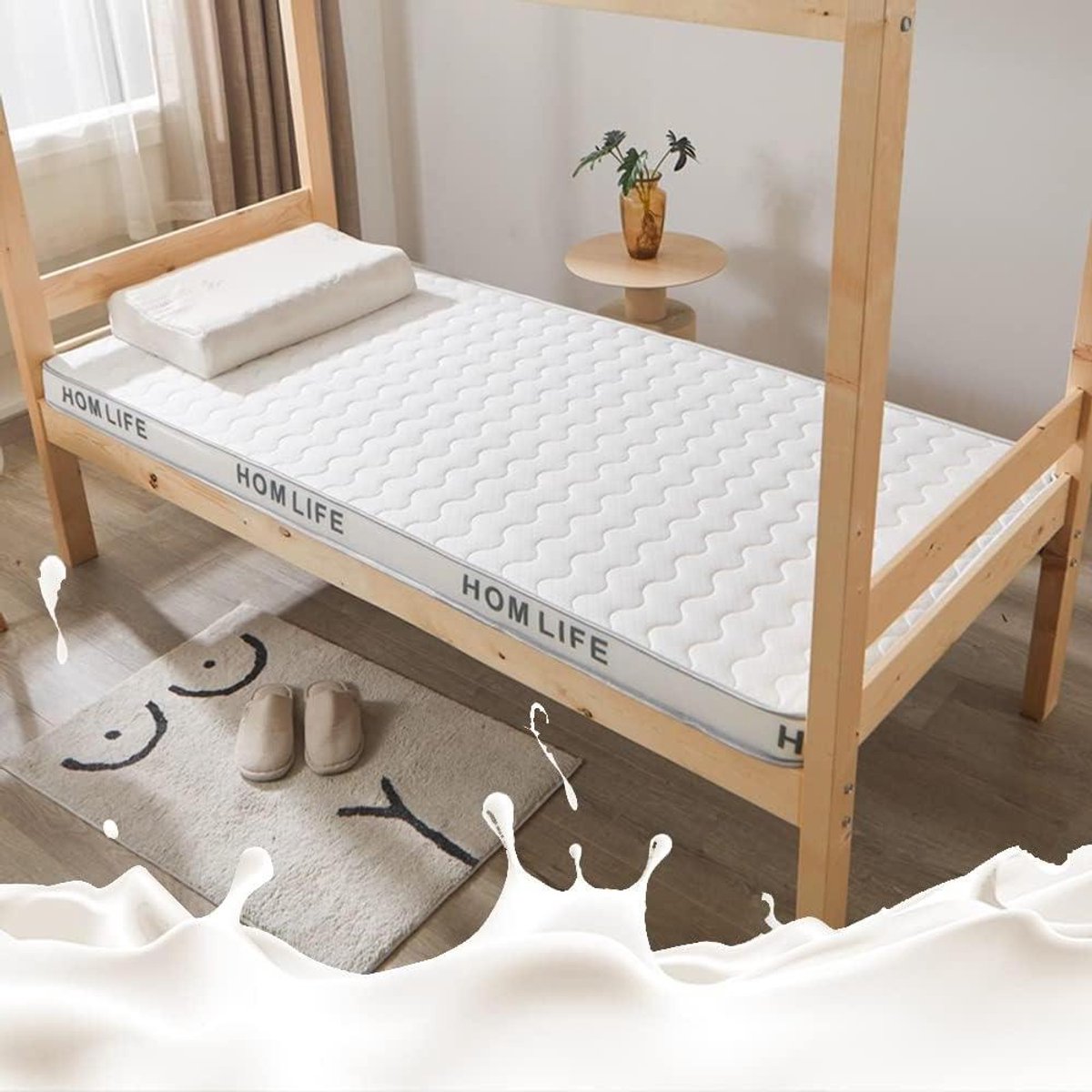 Opvouwbare Matras - Vloermatras Student - Comfortabel Slapen - Huidvriendelijk Polyester - 90x190cm - Wit