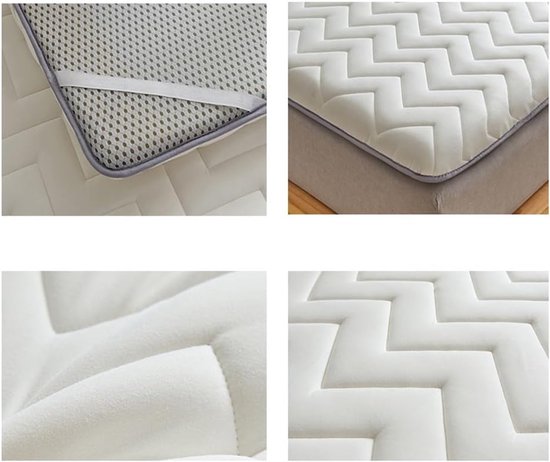 Japanse Futon Matras - Opvouwbaar Slaapmat - Comfortabel Slapen - Duurzame Kwaliteitsconstructie - 90x200cm - Grijs — afbeelding 3