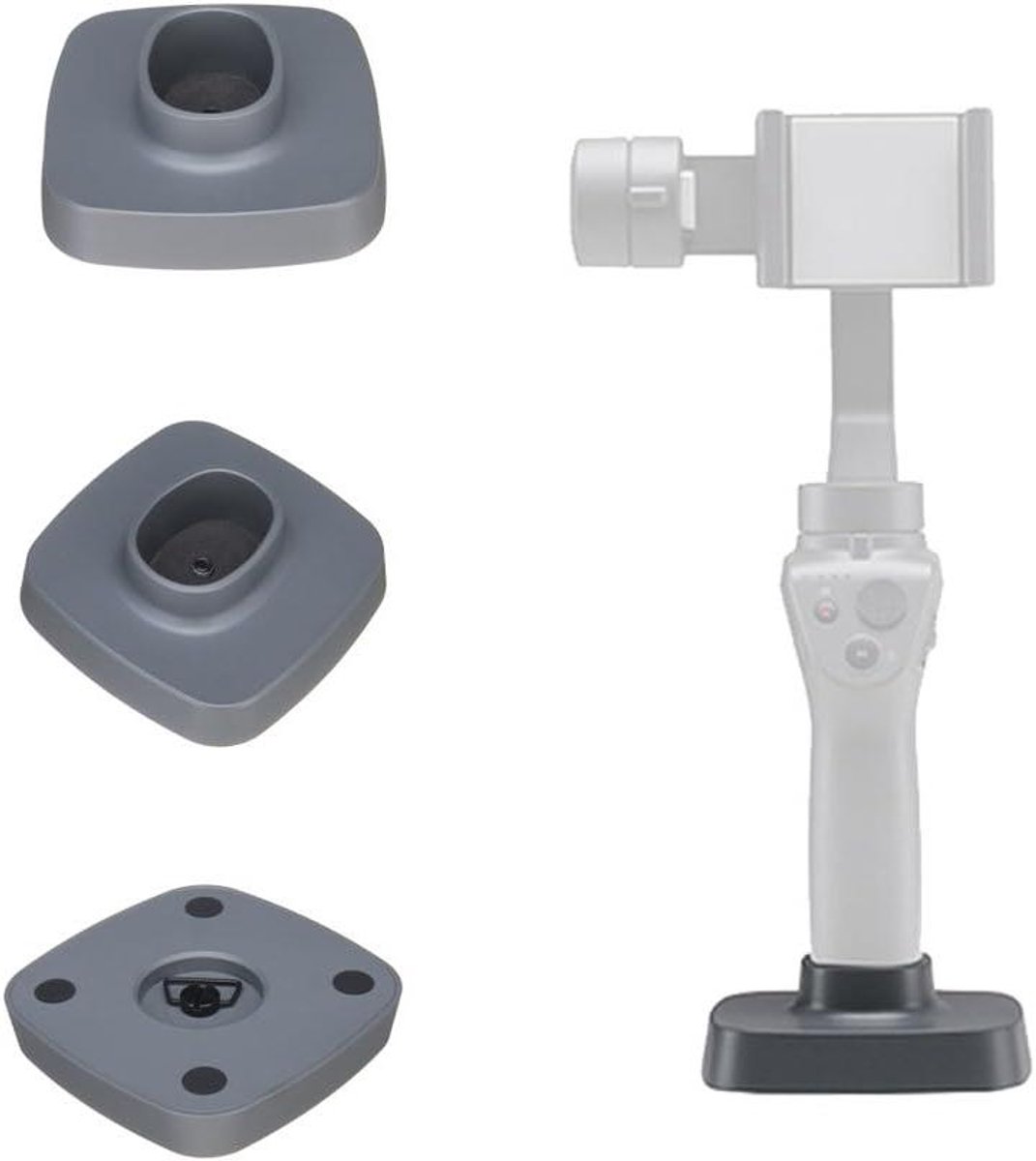 Stabilisatie Basis - Gimbal Stand - Stabiele Opname - Platte Ondergrond - 10x10x3.5 cm - Zwart