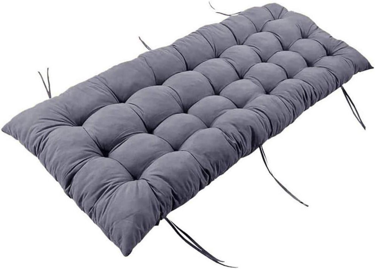 Bank Kussen - Zitkussen Tuinstoel - Comfortabel Zitten - 8 cm Dik - 2-3 Zits - Grijs