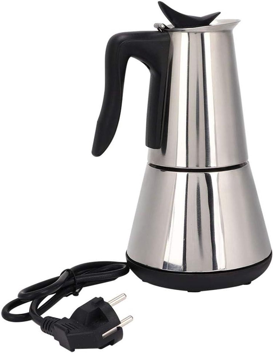 Elektrisch Koffiezetapparaat - Moka Pot Percolator - Koffie Zetten - Roestvrij Staal - 300 ml - Zilver