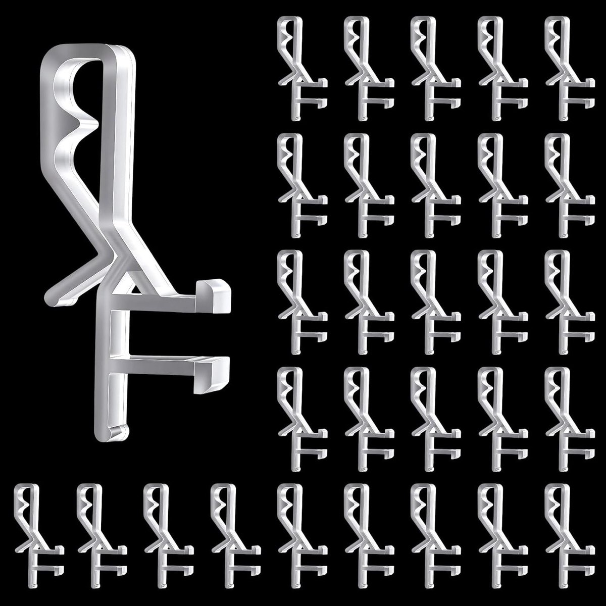 30 Stuks Verborgen Duct Clips voor Jaloezieën, Transparante Clips voor Raambekleding, Vervangingsclips voor Gordijnen en Valance