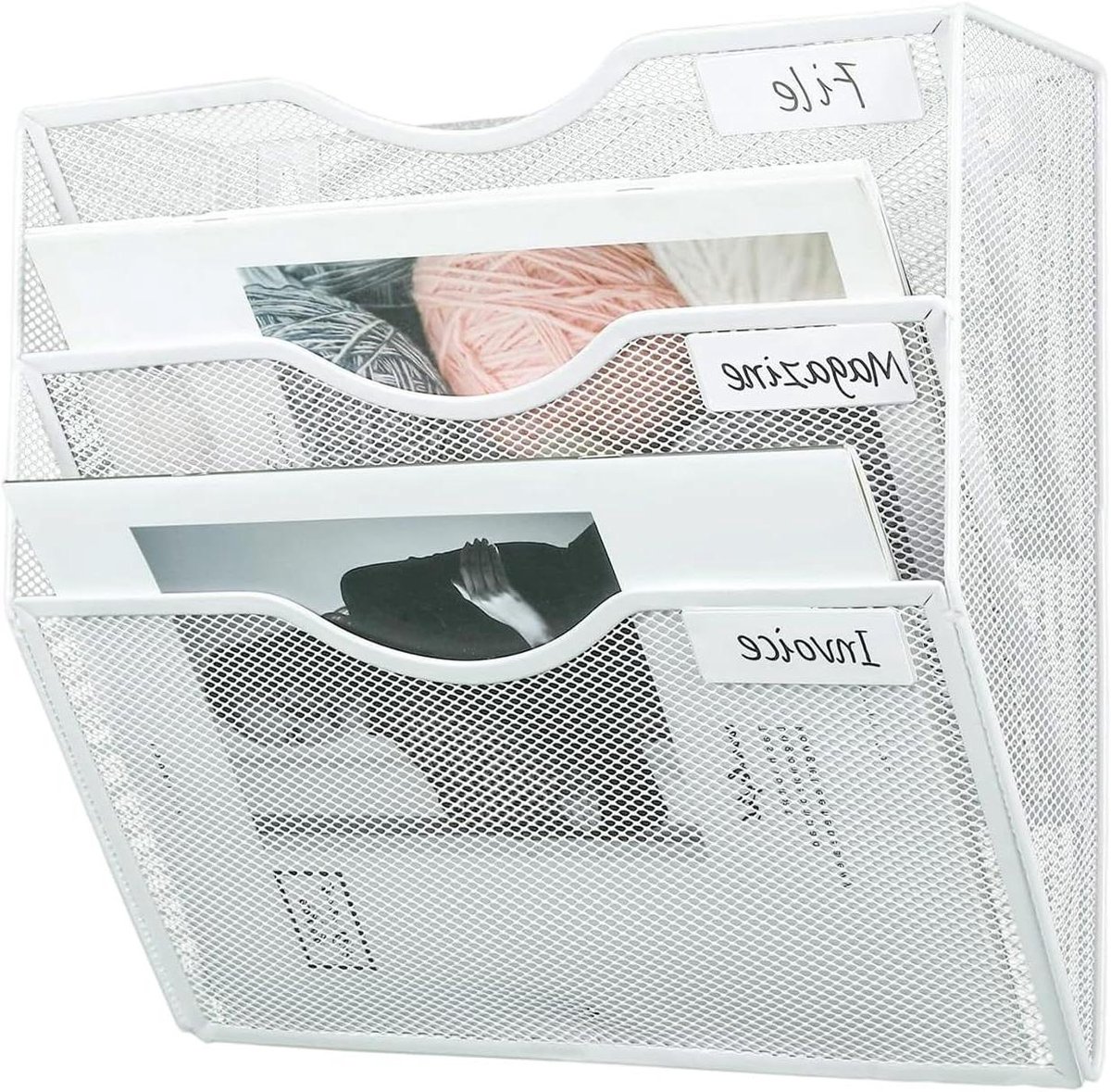 Wand Organizer - Reklade Kantoor - Documenten Sorteren - 3 Lades - 39H cm - Wit