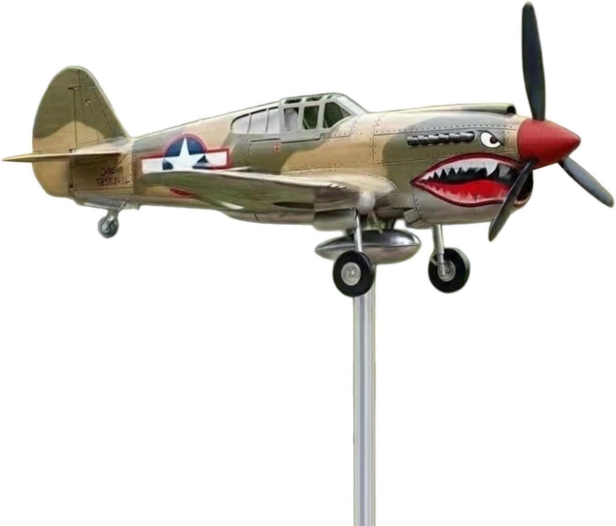 Tuinwindspinners - Tuinspinners Buitendraaimolen Pinwheels | Vliegtuig Metalen Windmolen Tuin Decoraties, Shark-mouth Fighter Tuin Windmolen, Voor Binnenplaats Loopbrug Achtertuin Gazon Boerderij