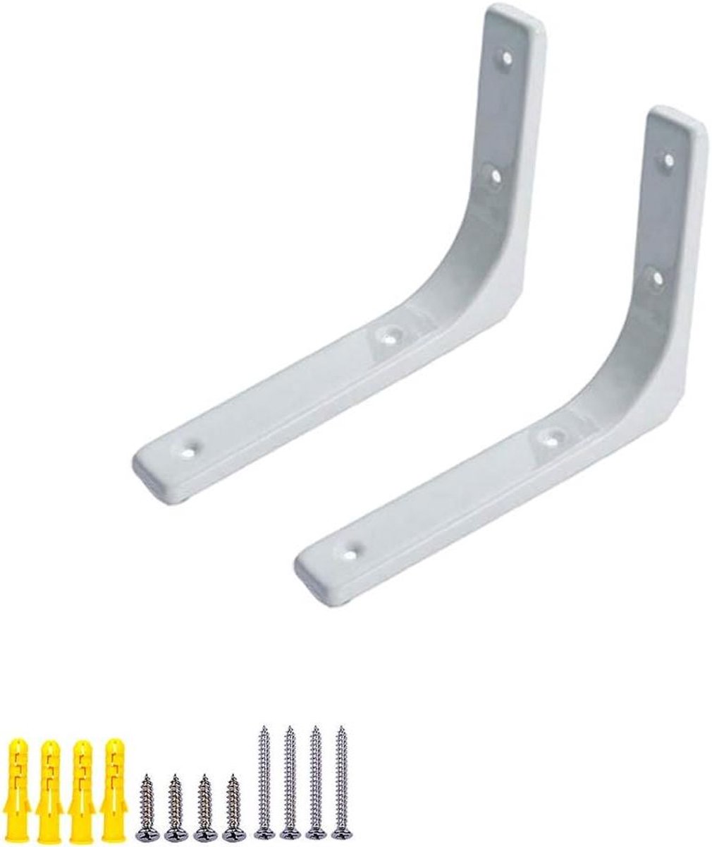 Plankdragers Set - Wandsteunen - Opbergen - Zware Belasting - 25 cm - Wit