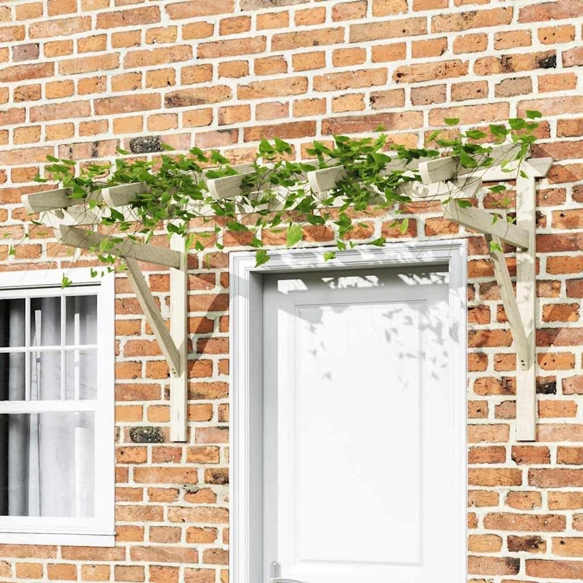 Massief houten luifel - Entree overkapping - Bescherming tegen weer - Verduurzaamd grenenhout - 150 x 100 x 100 cm
