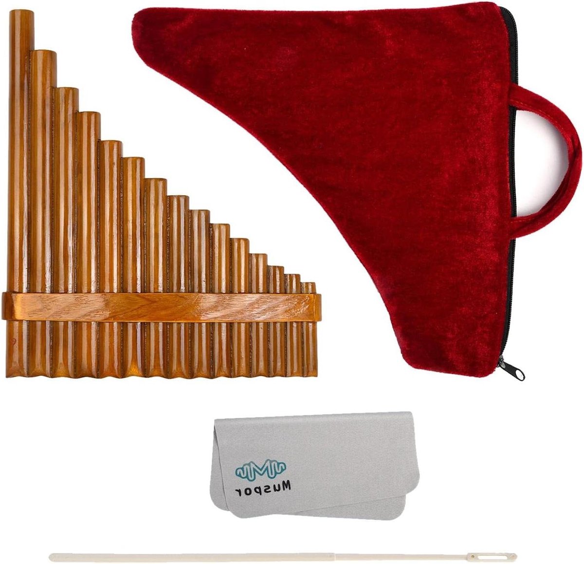 Bamboe Panfluit - Houtblaas Instrument - Muziek Leren Spelen - 15 Pijpen G Majeur