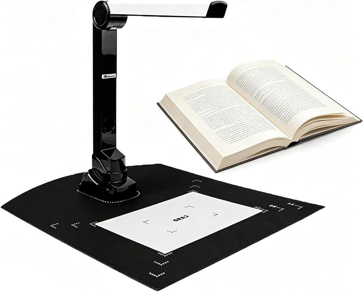 Document Camera Scanner - Overhead Scanner - Documenten Scannen - 12MP HD Resolutie - A4 Formaat - Zwart