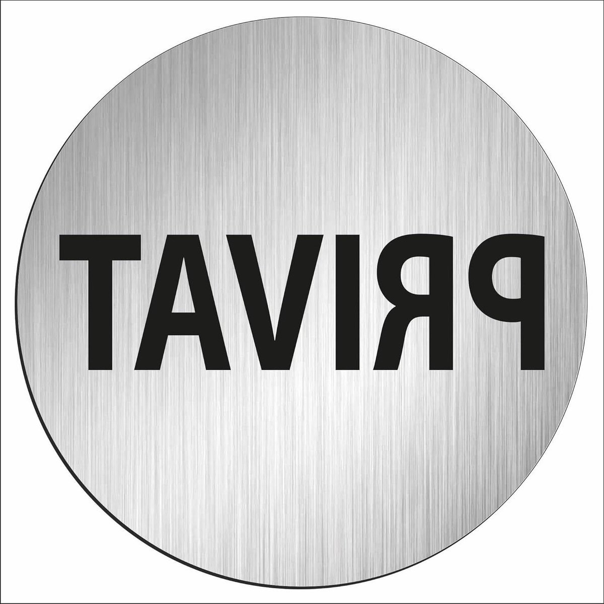 Parkeerbord - Garagebord - Privé parkeren - Roestvrijstalen look - 200mm rond - Zilver