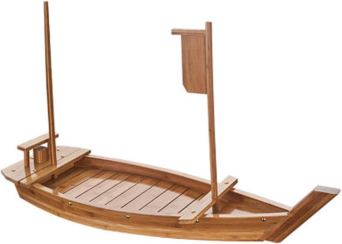 Sushi Serveerboot - Houten Lade - Hapjes Presenteren - Afneembaar Ontwerp - 50 cm - Houtkleur