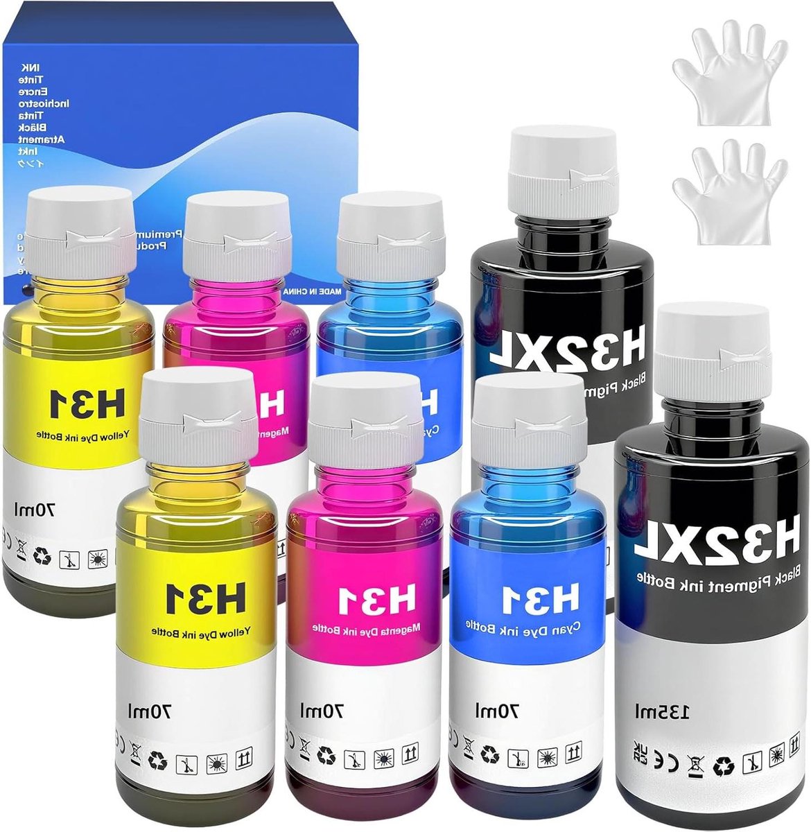 Navulinkt Multipack - Inktcartridges Set - Documenten Printen - Hoge Paginaopbrengst - 8 Stuks - Multicolor