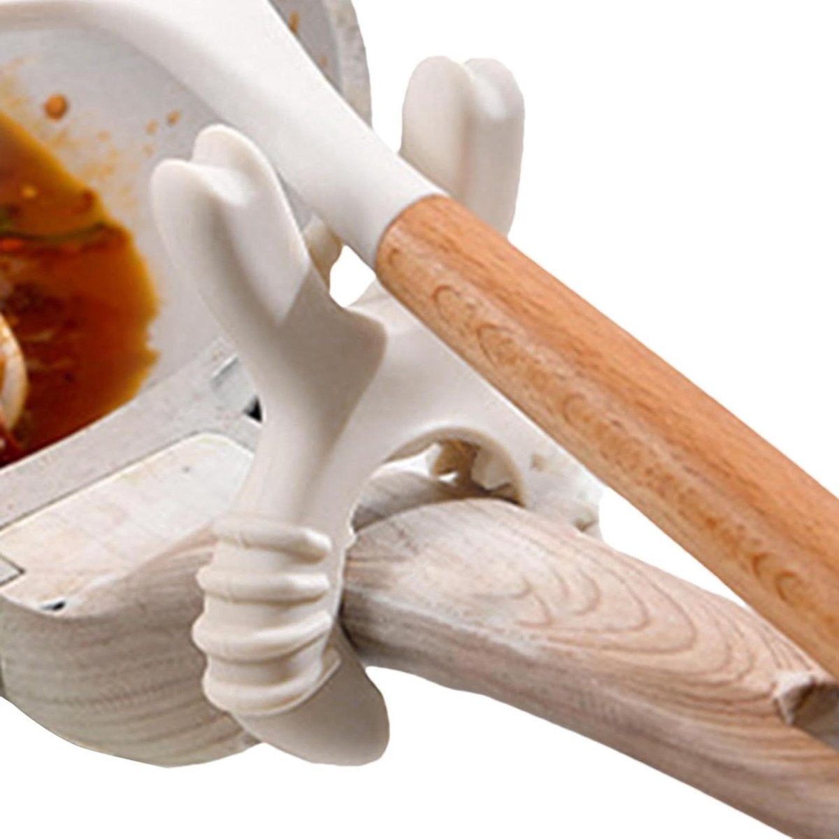 Spatelhouder - Lepelhouder - Keuken organiseren - Schattige krabvorm - 8.5 x 7.3 cm - Wit