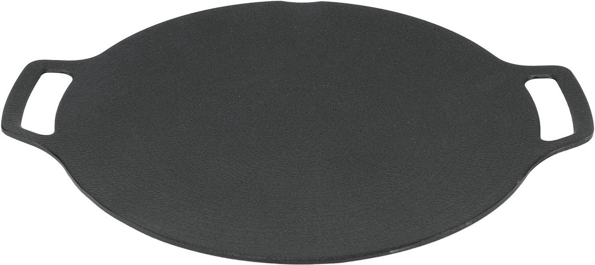 Grillpan Rond - Koekenpan BBQ - Buiten Koken - Gelijkmatige Warmte - 36 cm - Zwart