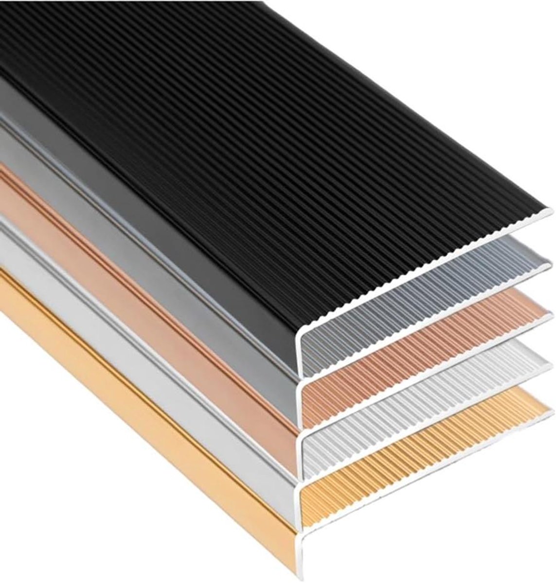 Trapprofiel Aluminium - Traphoek Rand - Trap Veilig Maken - Antislip Structuur - 110 cm - Zwart