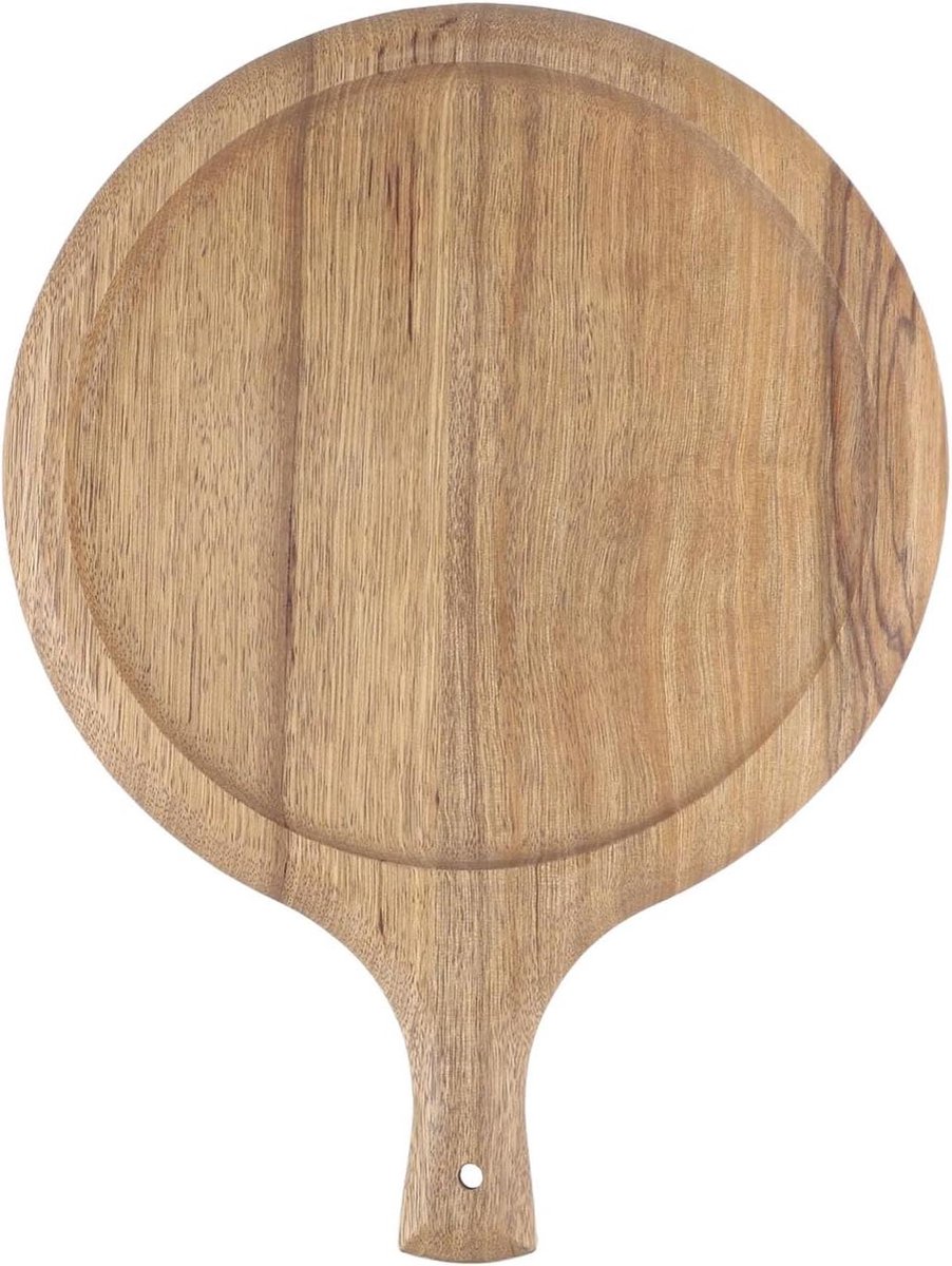 Houten Pizzabak - Snijplank - Pizza Serveren - Ergonomisch Handvat - 40x30cm - Houtkleur