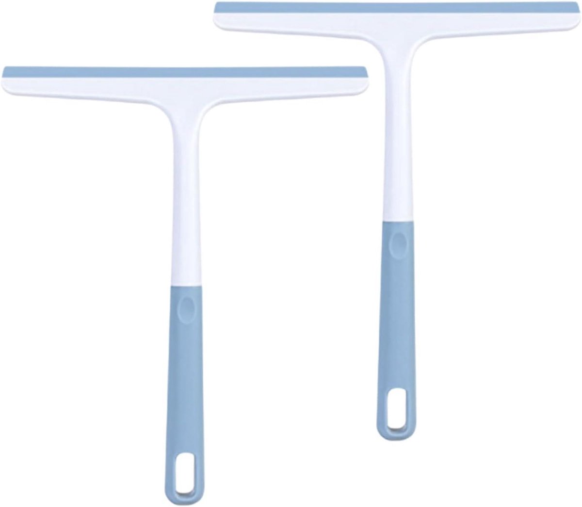 Kunststof rakels - Zuigmond met handvat - Oppervlakken reinigen - Verbrede rubberen strip - 22 cm breed - Blauw
