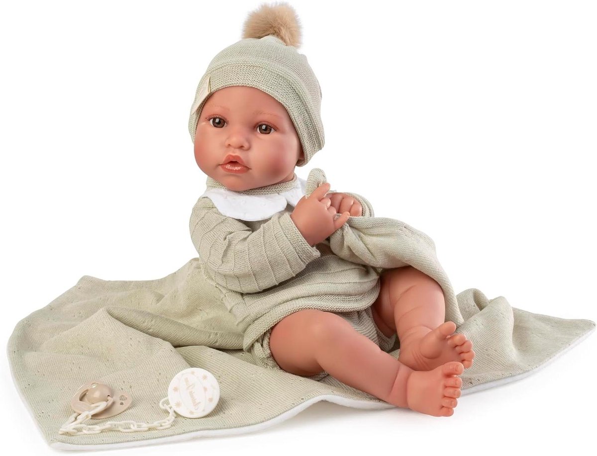 Babypop Erik - Realistische pop - Baby verzorgen - Met accessoires - 42 Centimeter - Meerkleurig