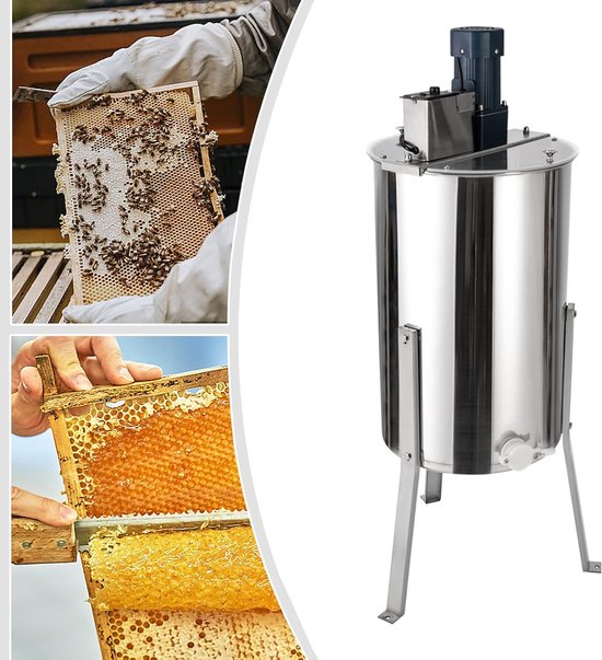 HoningExtractor - Honingmachine - Honing Snel Scheiden - 3 Frames Tegelijk - 38x60 cm - Zilver — afbeelding 5
