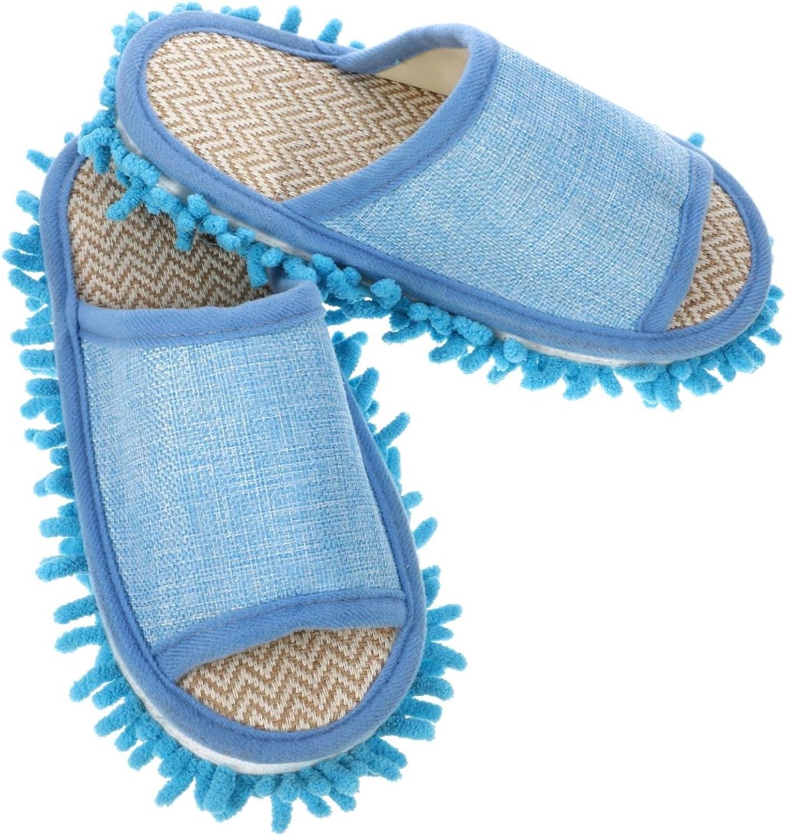 Slippers - Mop Schoenen - Vloeren Reinigen - Chenille Zool - Maat 36.5 - Blauw