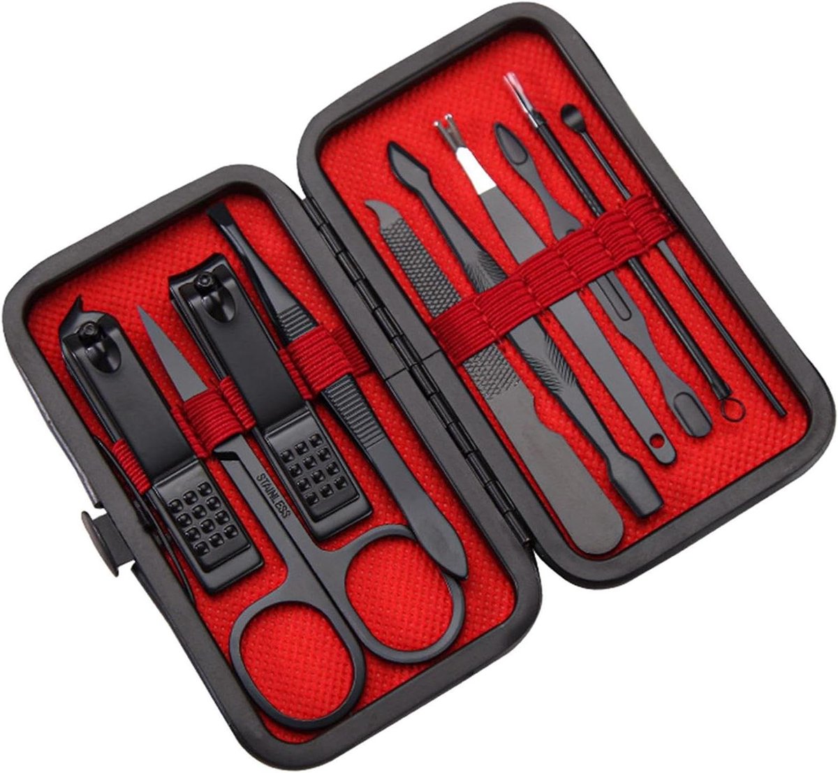 Nagelverzorgingsset - Manicure Kit - Persoonlijke Verzorging - Roestvrij Staal - 10 Delig - Zwart
