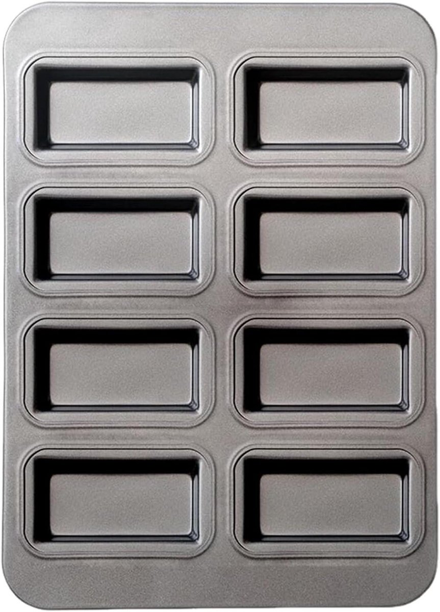 Bakvorm 8-Vaks - Muffin Tray - Gebak Maken - Antiaanbaklaag - 25 cm - Zwart