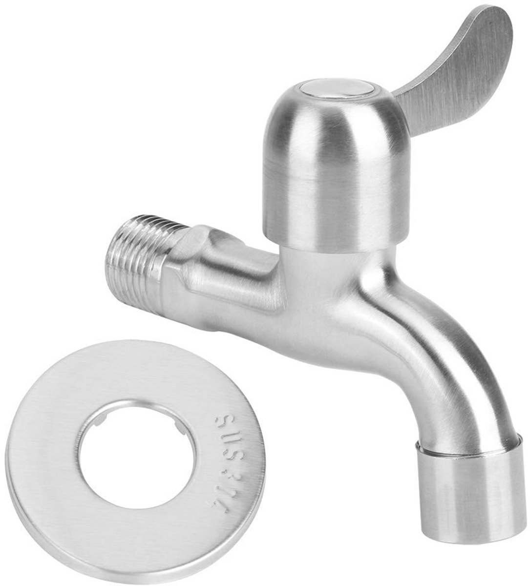 Dailygoody - Solidchoice - Dailygoody - Waterkraan - Koudwaterkraan - Roestvrij staal - Wandgemonteerd - Voor keuken en tuin - Enkele hendel - Duurzaam ontwerp