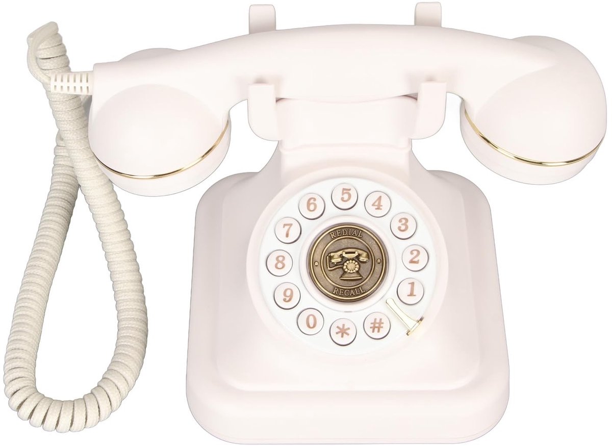 Dailygoody - OmGoods - Dailygoody - Vintage vaste telefoon - Retro snoergebonden telefoon - Decoratieve antieke telefoon voor kantoor - Duurzaam en stijlvol - Geschikt voor ...