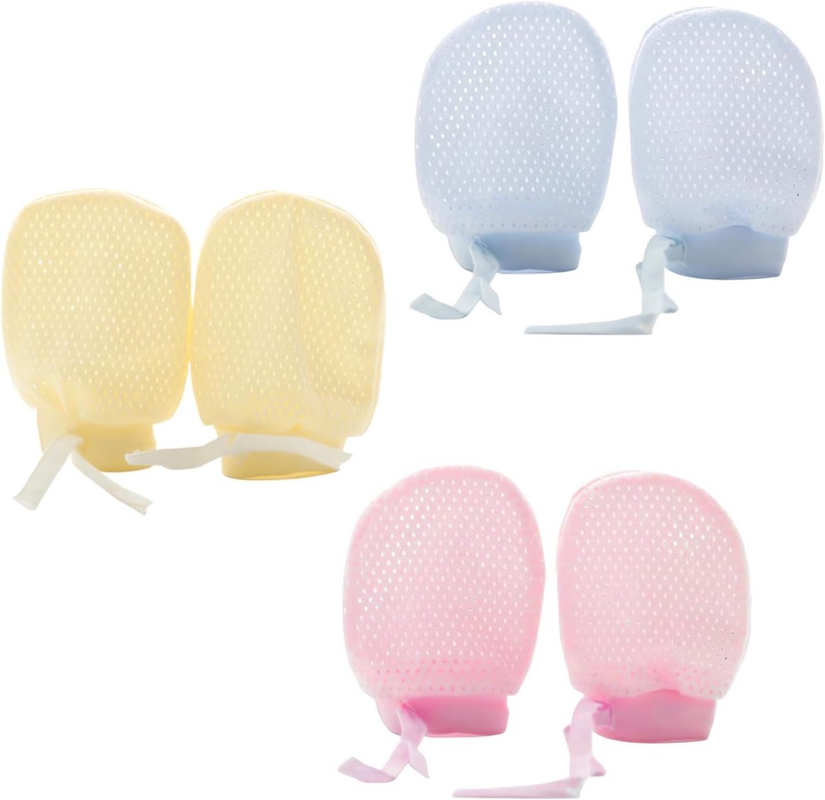 Baby mittens 3 paar - organisch katoen - ademend - beschermt tegen krabben - ShopVlot