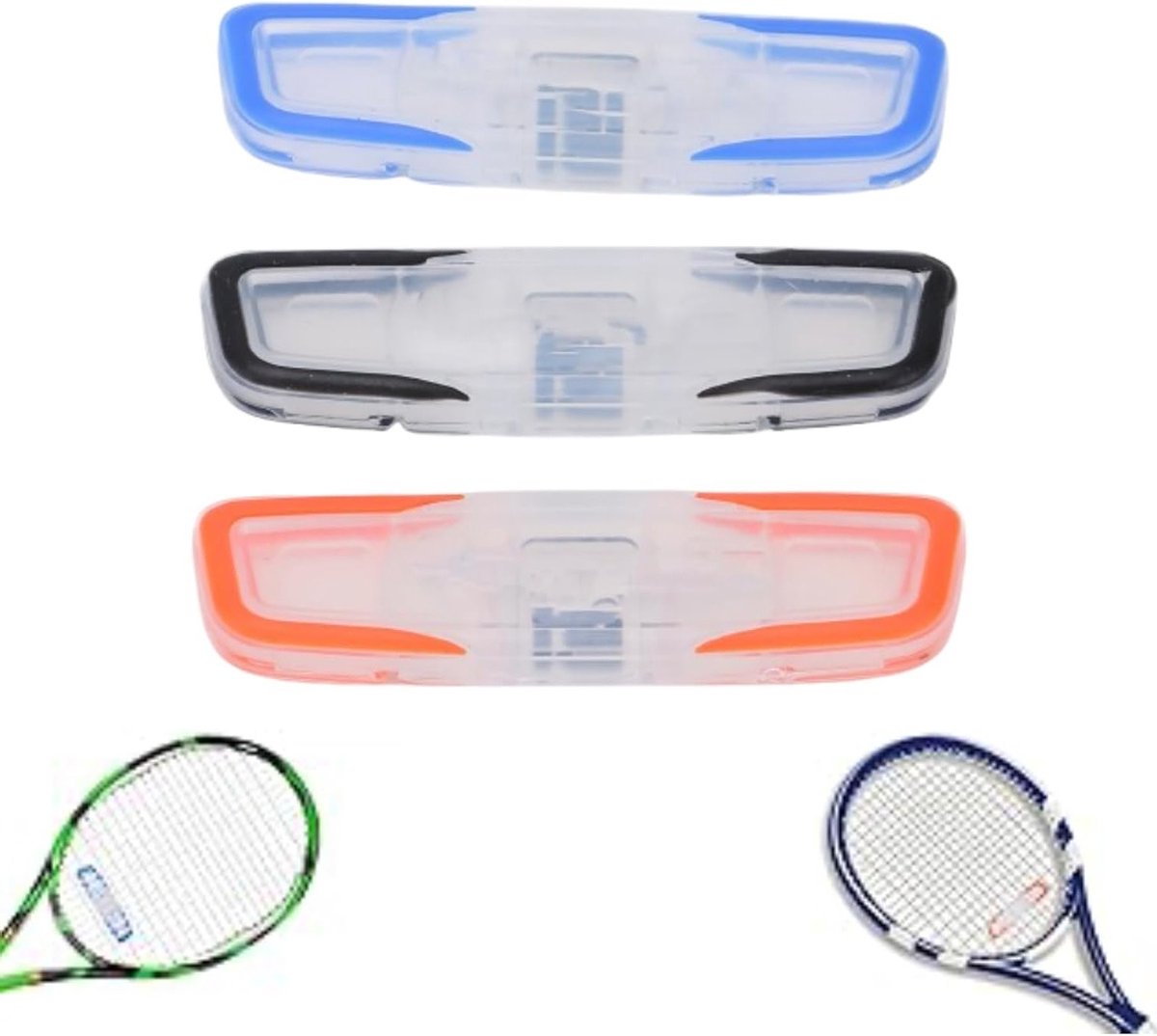 3-delige Tennis Racket Demper Set - Lange Strip, Zachte Siliconen Schokdempers voor Vermindering van Trillingen, Tennis Accessoires voor Betere Controle