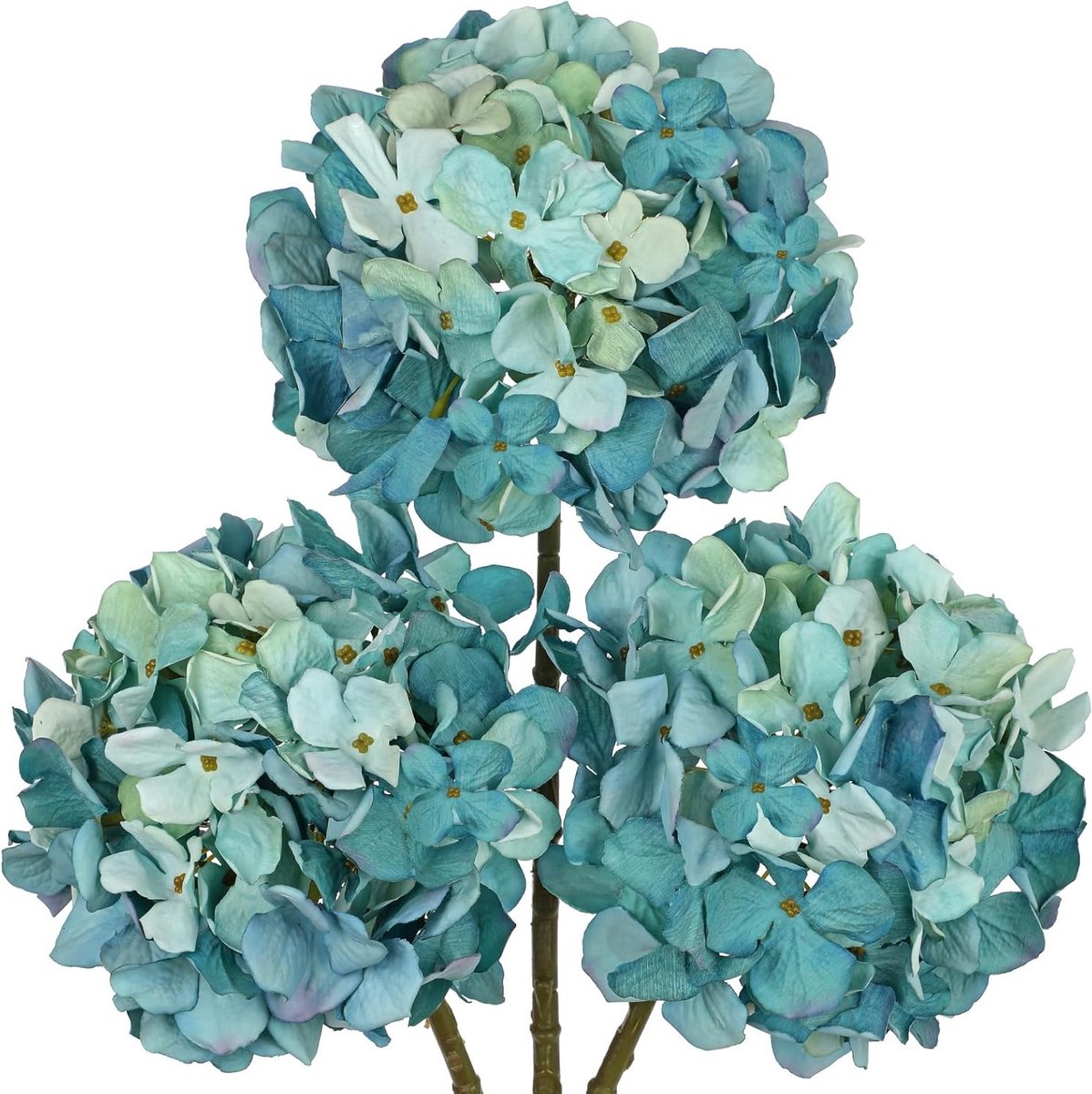 Set van 3 Kunsthydrangea Bloemen voor Vaas, Woonkamer, Bruiloft en Tafeldecoratie, Perfect voor Bloemarrangementen en Thuisdecoratie