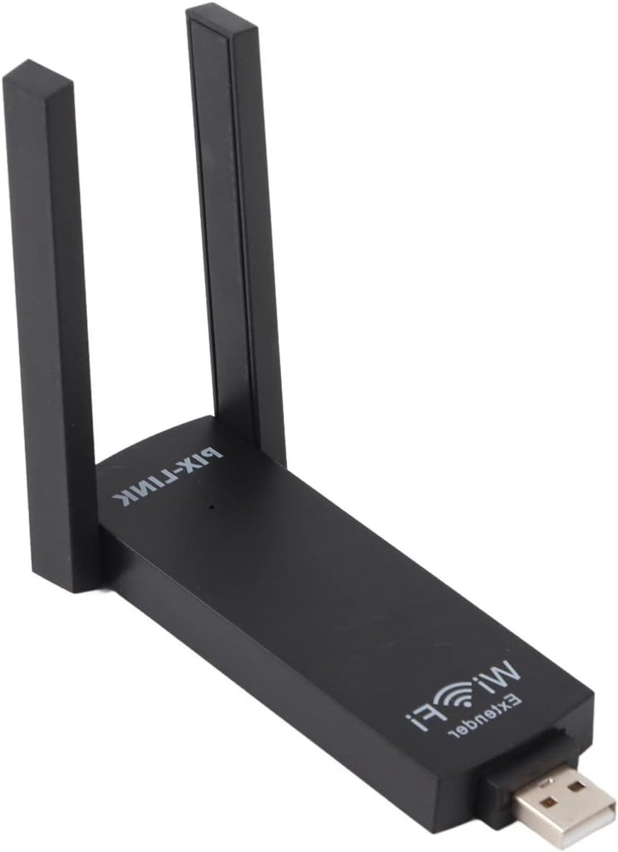 Draadloze WiFi Signaalversterker voor Buiten, 300M Bereik, Dual Antenne, USB Router en Repeater voor Betrouwbare Verbindingen