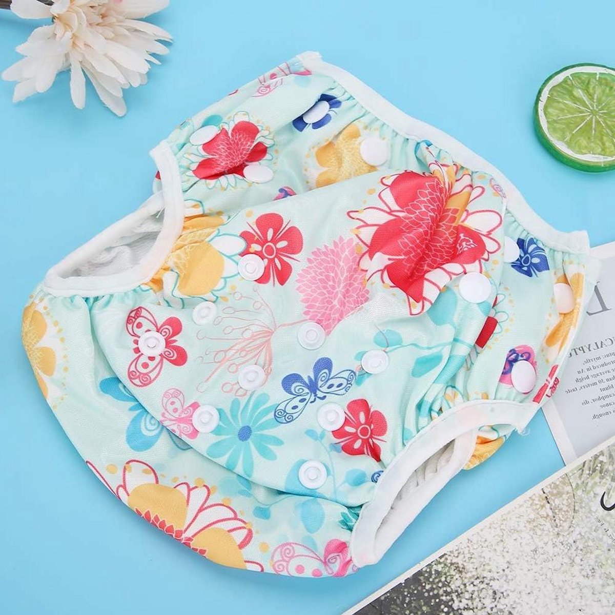 Babyzwemluier - Wasbare zwemluier - Zwemmen met baby - Verstelbare taille - 5-25 kg - Blauw
