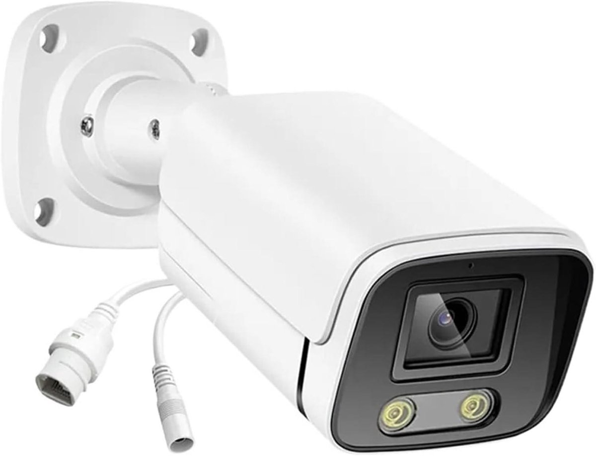 Beveiligingscamera Buiten - IP Camera PoE - Woningbewaking - AI Auto Tracking - 6MP - Wit