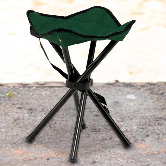Groene opvouwbare campingkruk/visserskruk - 38 cm - kampeerspullen - camping benodigdheden — afbeelding 5