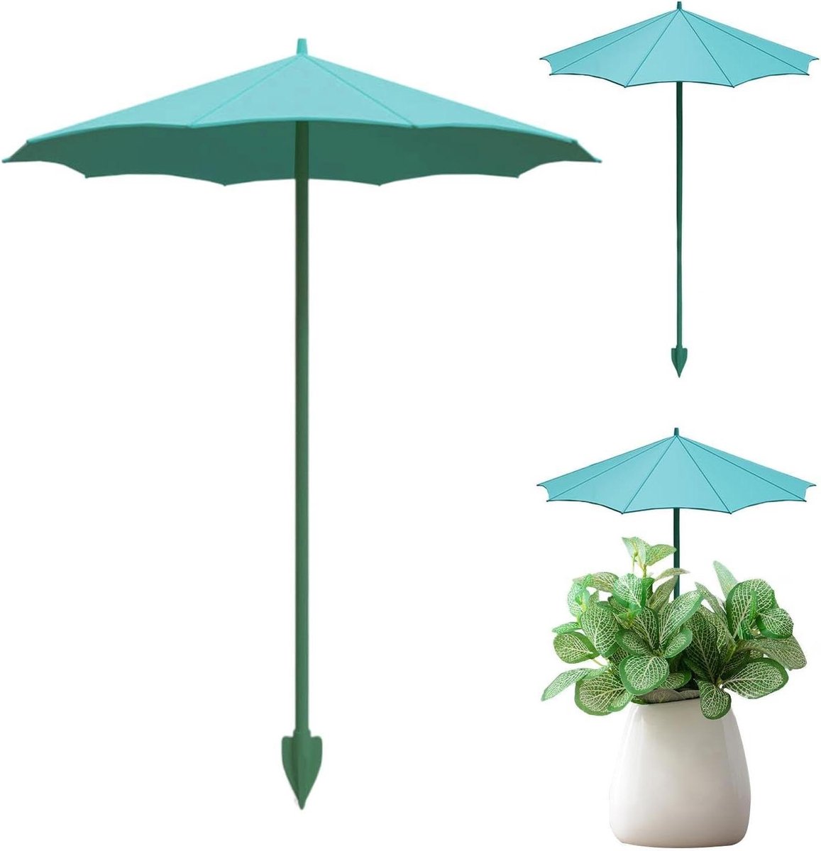 Plantenschaduw Paraplu - Zonwering Planten - Planten Beschermen - Met Paal - 26.5 cm Diameter - Wit