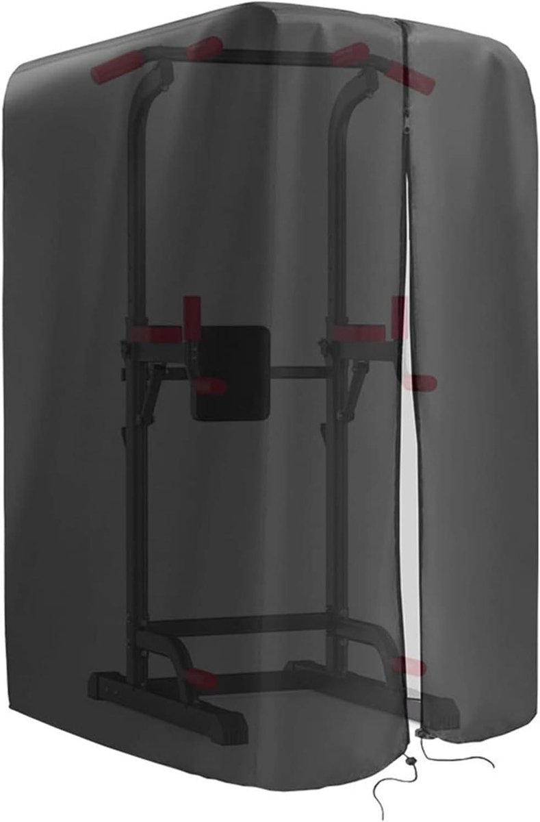 Fitness Rek Hoes - Optrekstation Cover - Apparatuur Beschermen - Waterdichte Ritssluiting - 102x107x224 cm - Zwart