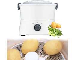 Elektrische Aardappelschiller - Automatische Schilmachine - Snel Groenten Schillen - Eén Knop Bediening - 1 kg in 3 min - Wit