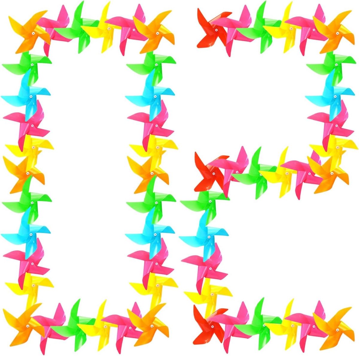 Kleurrijke Windvangers - Tuindecoratie Pinwheels - Buitenruimte Verfraaien - 360 Graden Draaibaar - 50 Stuks - Multicolor
