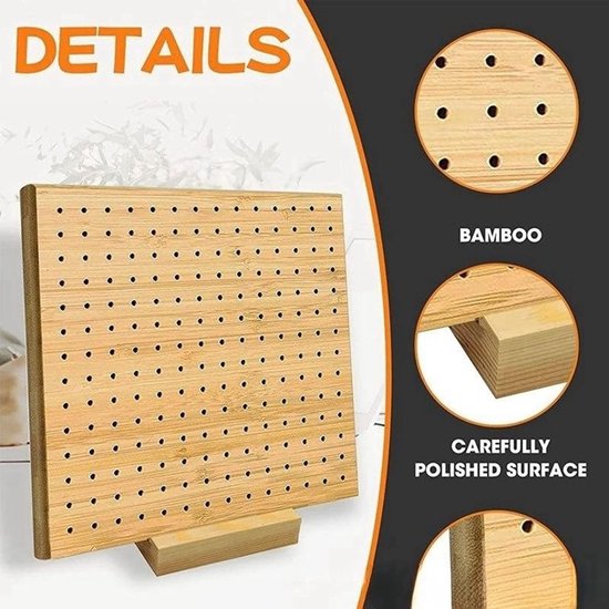 Gehaakte Blokplank - Vierkante Haakplank - Projecten Blokkeren - 196 Gaten - 20 x 22 cm - Niet gespecificeerd — afbeelding 3