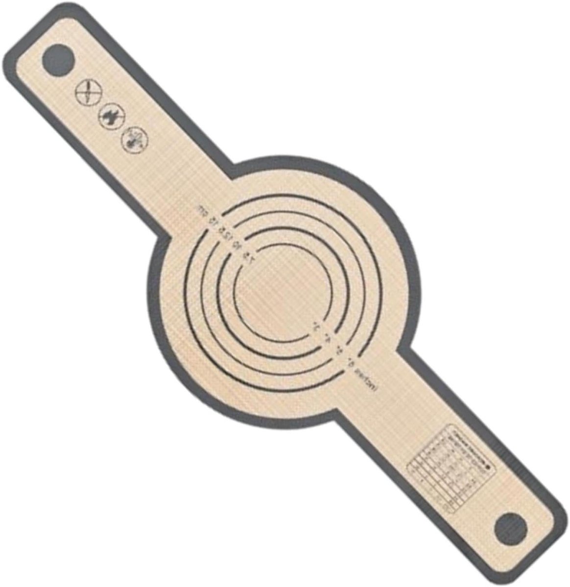 Deeg Mat - Bakmat Deegroller - Brood Bakken - Met Handvat - 53 x 21 cm - Beige