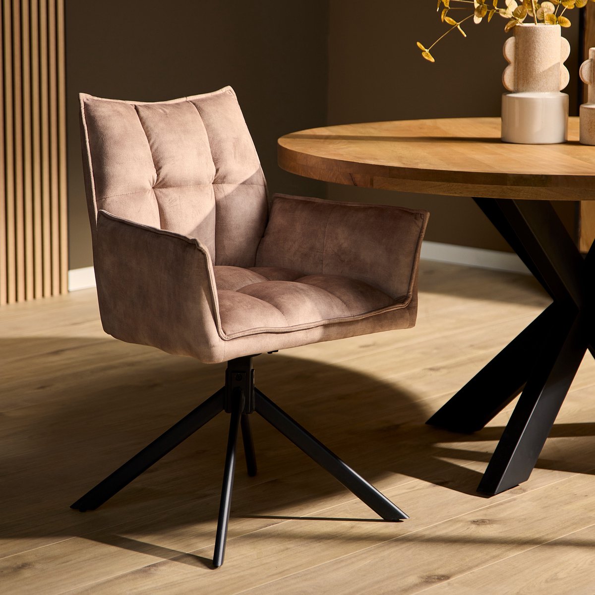 Starfurn Eetkamerstoel Dani Velvet Beige