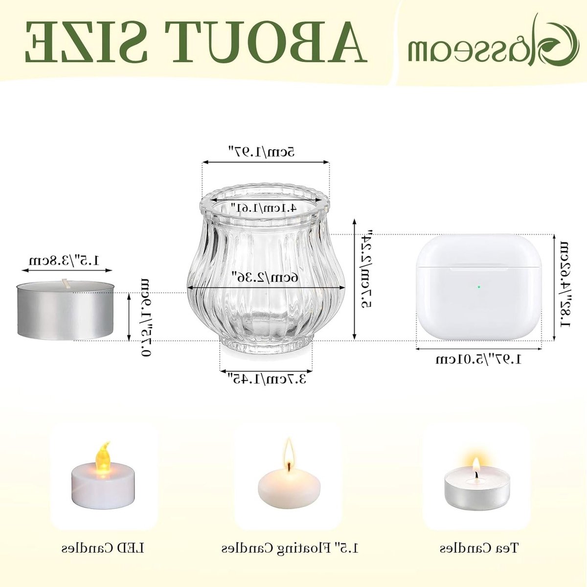 Set van 24 Ribbel Tealight Houder voor Kaarsen - Perfect voor Bruiloften en Kerstdecoratie, Stijlvolle Tafeldecoratie voor Feesten — cadeau in Cadeau-ideeën - foto 6