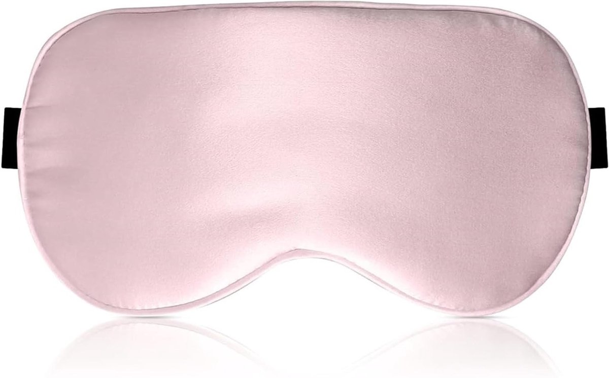 Zijden slaapmasker, oogmasker, moerbeizijde verduisterend, anti-allergie, natuurlijk zijden oogmasker met verstelbare hoofdband, geschikt voor mannen en vrouwen (roze)