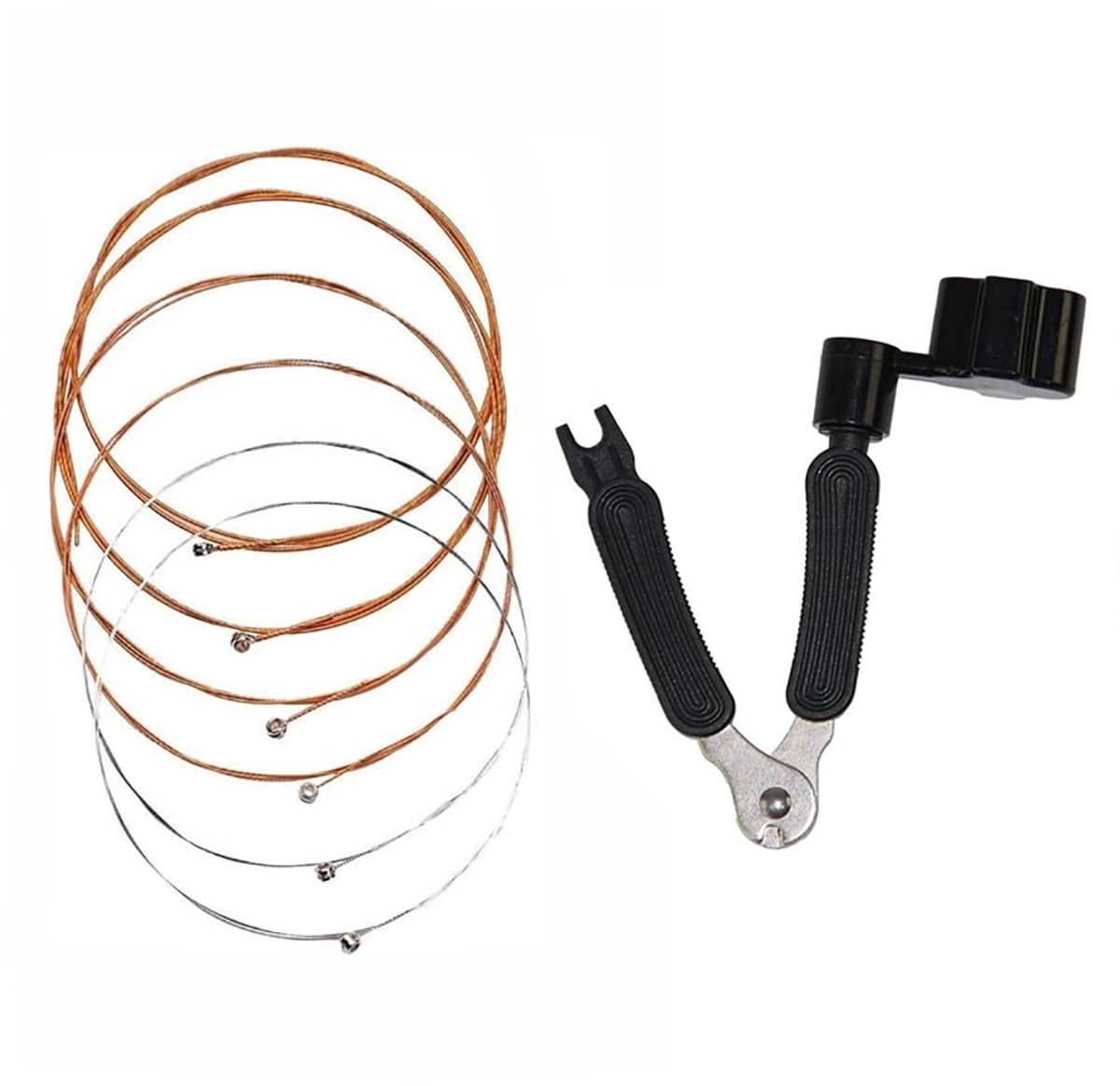 Dailygoody - Akoestische Gitaar Snaren - Duurzame snaren - Rood Koper - Restringing Tool inclusief - Voor muzikanten - Gitaar benodigdheden