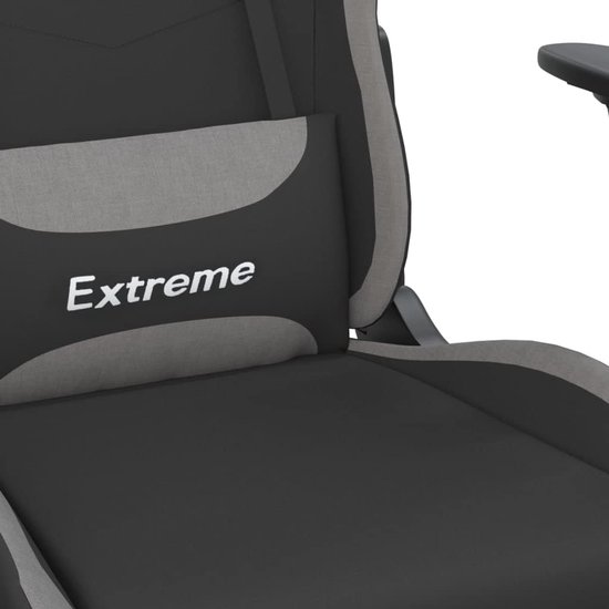 Gaming Stoel - Fauteuil Speelstoel - Comfortabel Gamen - Ingebouwde Massagefunctie - 65 x 62.5 x 130 cm - Zwart Grijs — afbeelding 2